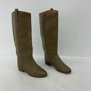 Made in Uruguay Tan Leather Tall Biker Boots - Women's Size 6.5B
